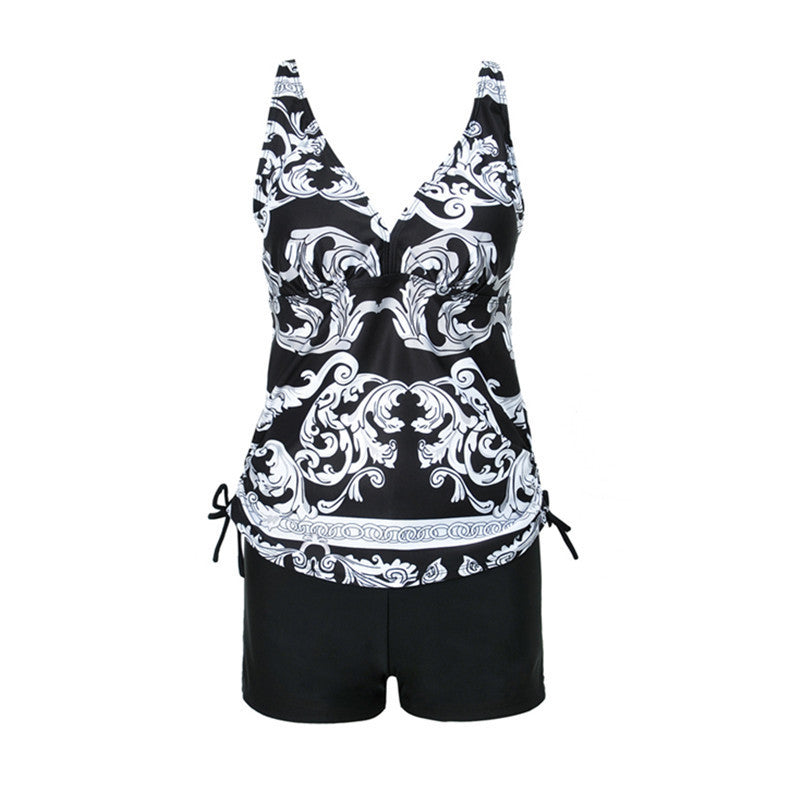 Plus Size Designer Top With Black Boxer | Beachwear